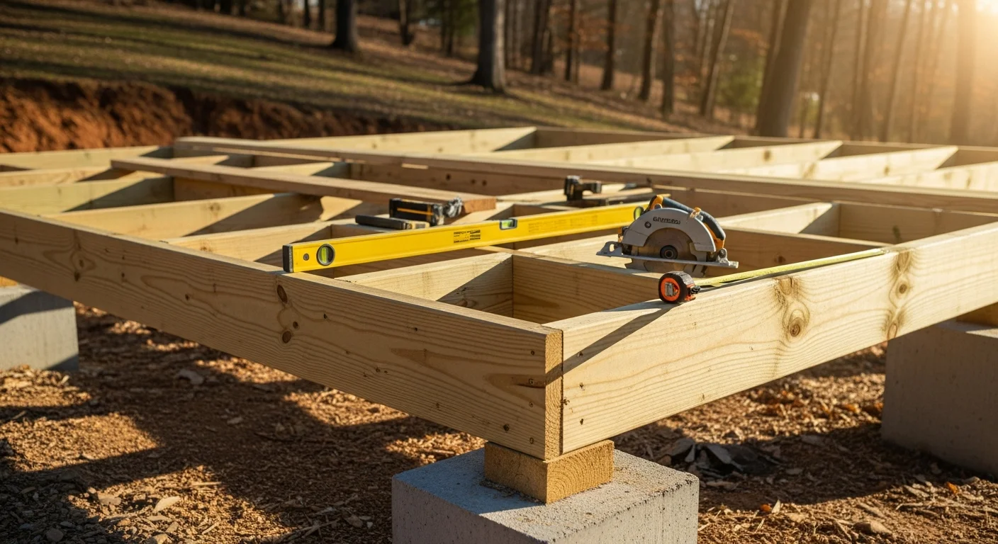 A newly constructed custom deck attached to a single-family home in Loudoun County, Virginia, featuring clean framing, structured railings, and a multi-level layout suited to a sloped backyard lot.
